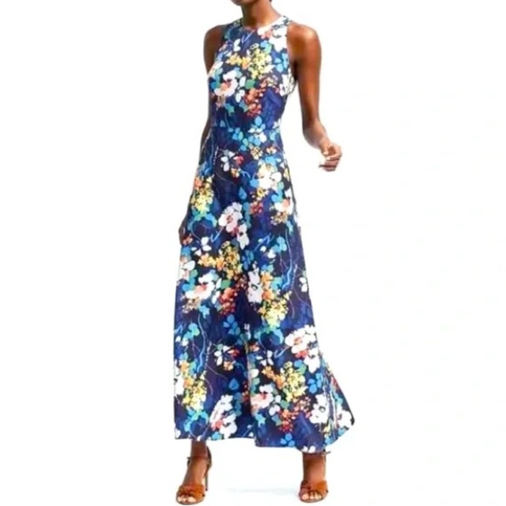 Banana Republic Bold Colorful Floral Maxi Dress | Size 0 - Picture 1 of 5